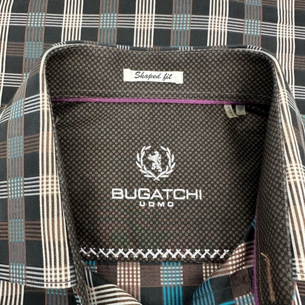 Bugatchi Uomo Men's Long Sleeve Contrast Cuffs Button Down Shirt Size Medium - Picture 7 of 14